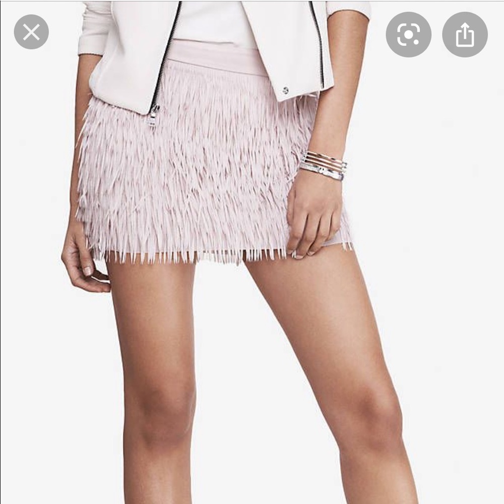Express fringe skirt.  NWT. Pink and white size 2